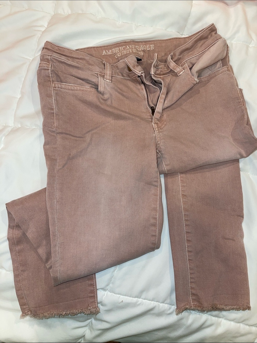 American Eagle Outfitters Dusty Rose High-Stretch Skinny Jeans